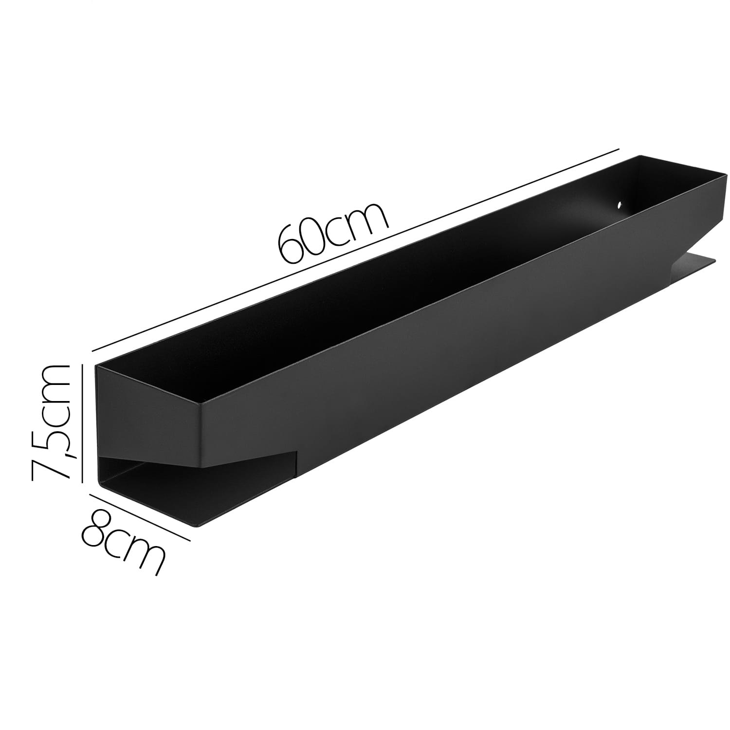Douche rekje - doucheplank - metaal - 60x8x7,5 cm - zwart