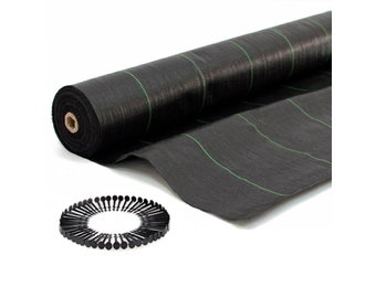 Anti worteldoek - gronddoek - 3,2 x 100 m - 70 g - 100 pinnen