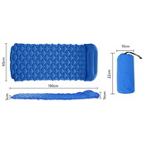 Slaapmat - luchtmatras - met kussen - 190x60x5 cm - marineblauw