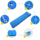 Slaapmat - luchtmatras - met kussen - 190x60x5 cm - marineblauw