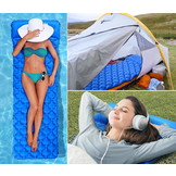 Slaapmat - luchtmatras - met kussen - 190x60x5 cm - marineblauw