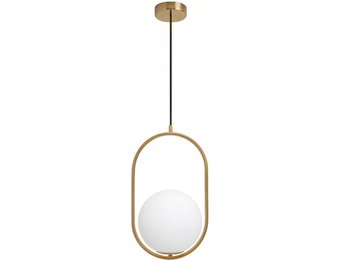 Hanglamp goud - 26x40 cm - met glazen bol ⌀ 20 cm
