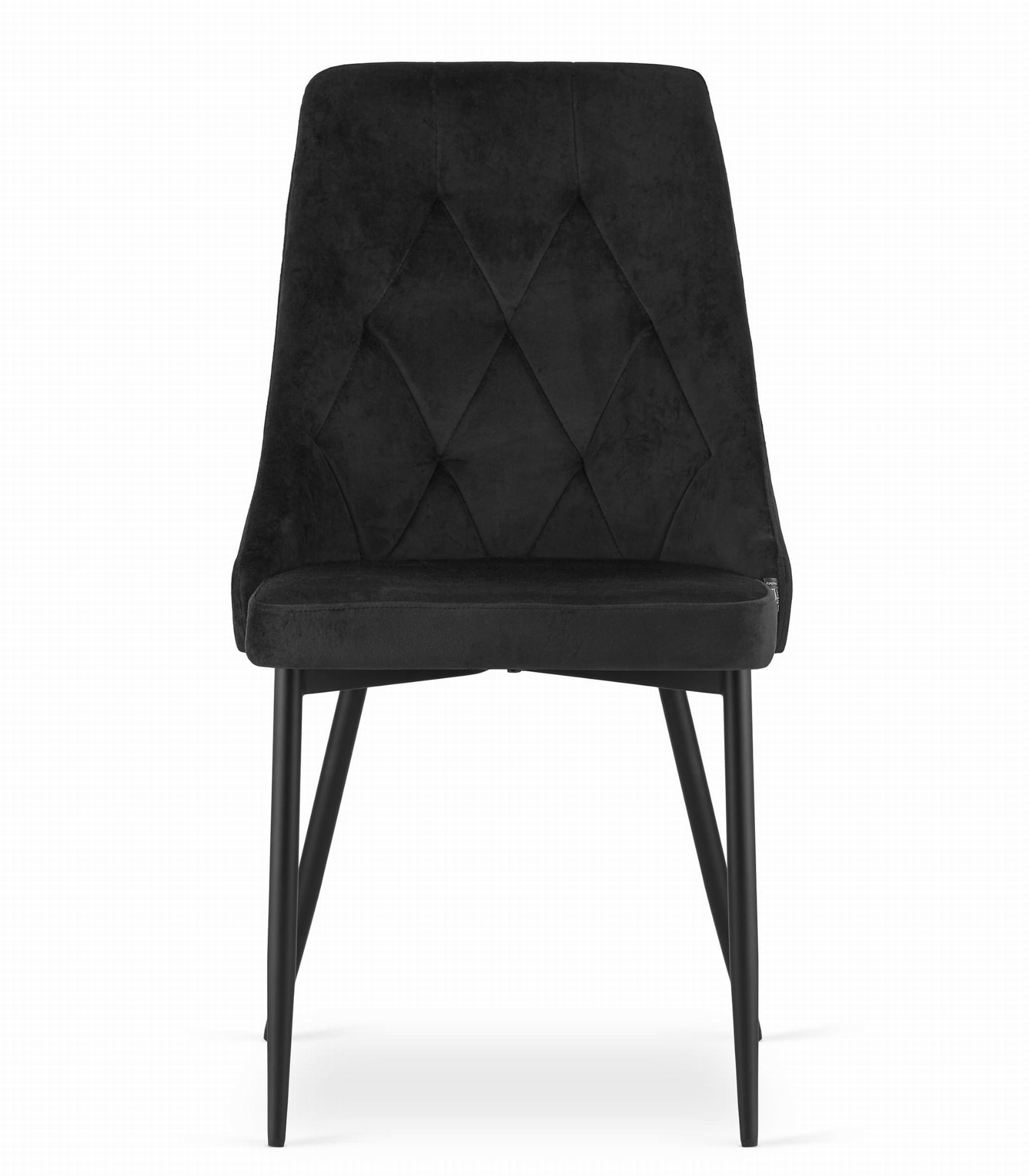 Velvet eetkamerstoel IMOLA - set van 4 eettafel stoelen - zwart