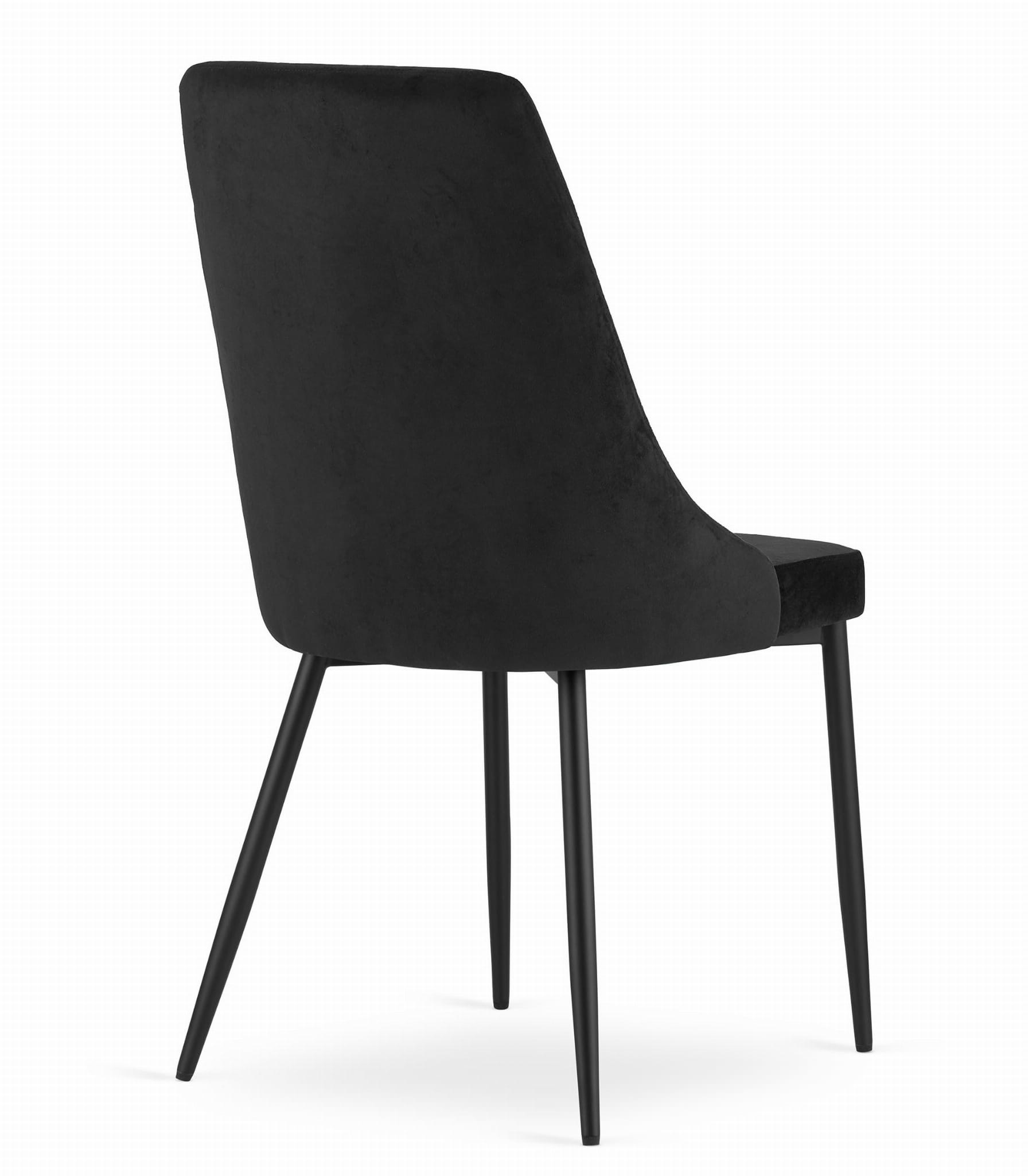 Velvet eetkamerstoel IMOLA - set van 4 eettafel stoelen - zwart