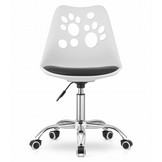 Kinder bureaustoel PRINT - in hoogte verstelbaar - wit zwart