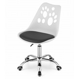 Kinder bureaustoel PRINT - in hoogte verstelbaar - wit zwart