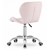 Bureaustoel AVOLA - ergonomisch - velours - roze