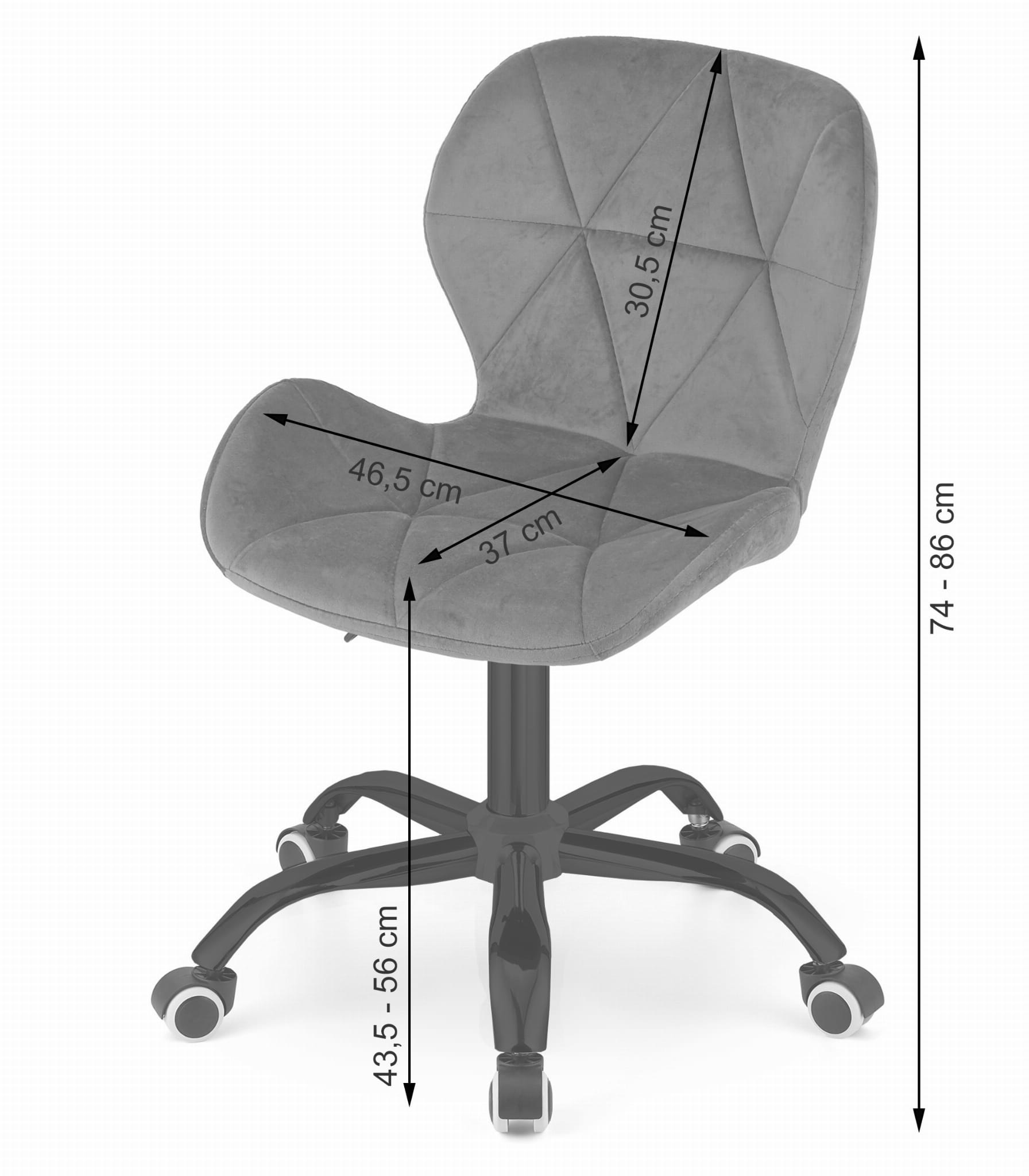 Bureaustoel NOTO - ergonomisch - velours - blauw