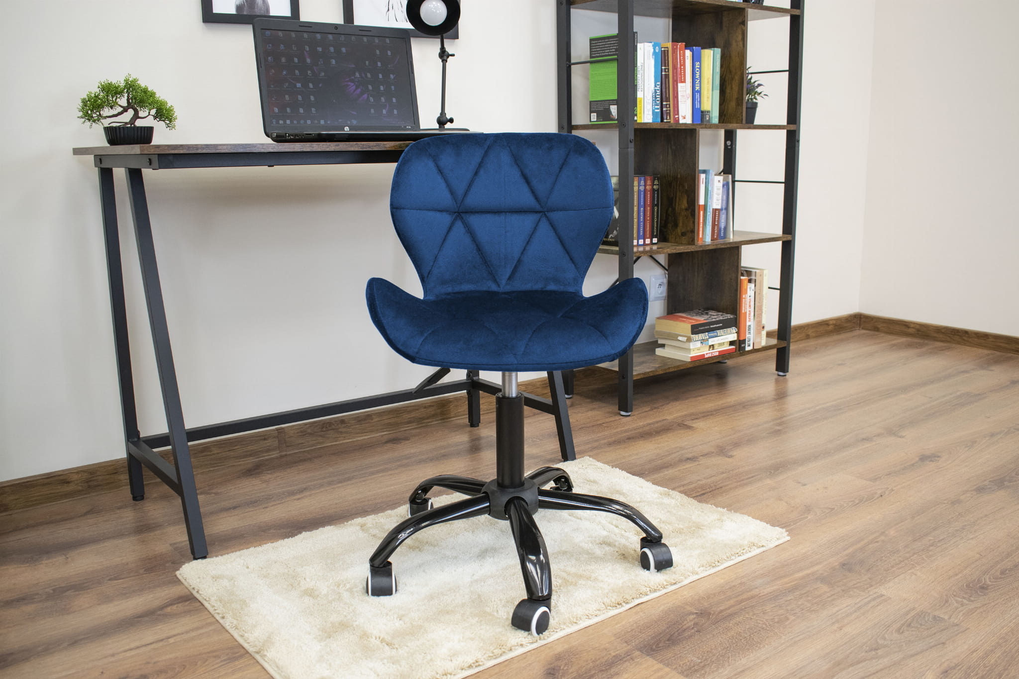 Bureaustoel NOTO - ergonomisch - velours - blauw