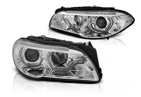 Koplampen Xenon BMW F10/F11 LCI 13-16 ANGEL EYES LED CHROOM
