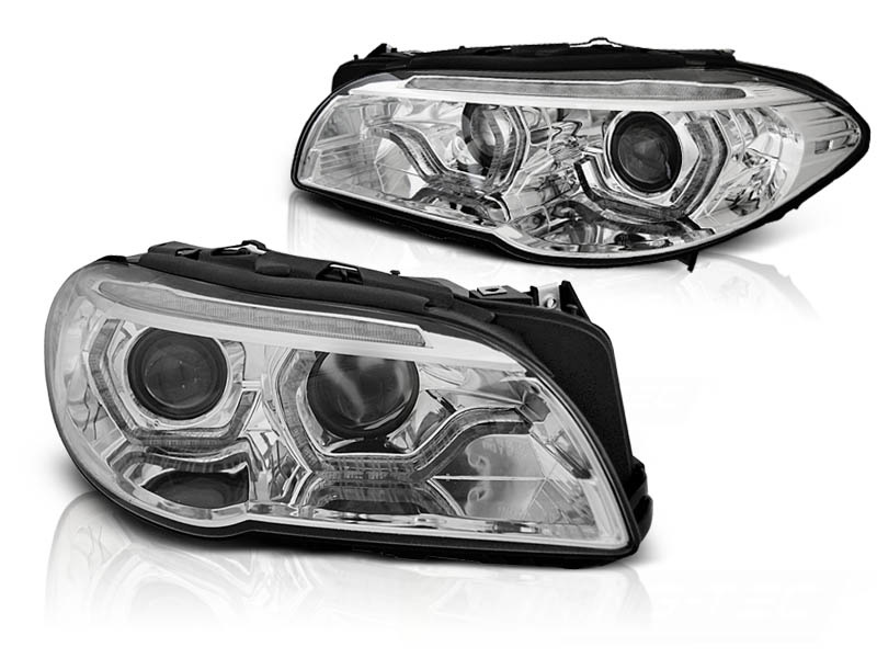 Koplampen Xenon BMW F10/F11 LCI 13-16 ANGEL EYES LED CHROOM