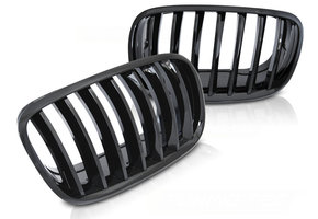 Grill geschikt voor BMW X5 E70 X6 E71 vanaf 2008 GLANZEND ZWART