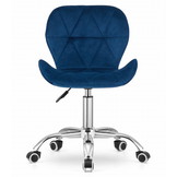 Bureaustoel AVOLA - ergonomisch - velours - blauw
