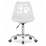 Kinder bureaustoel PRINT - in hoogte verstelbaar - wit