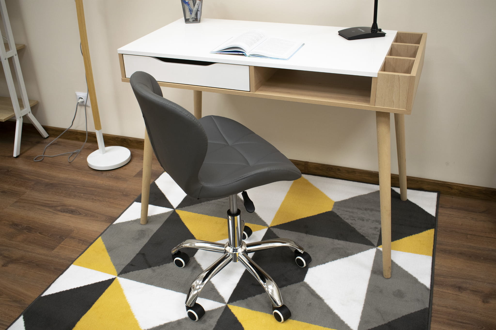 Bureaustoel AVOLA - ergonomisch - ECO-leer - grijs