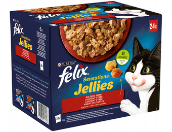 Felix Sensations gelei - kattenvoer - kip rund eend & lam - 24x