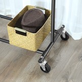 Kledingrek op wielen - 92-132x45,4x160cm - tot 90 kg - zwart