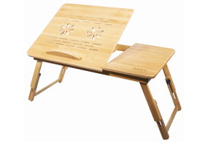 Laptoptafel - bamboe schoottafel - verstelbaar - maat L
