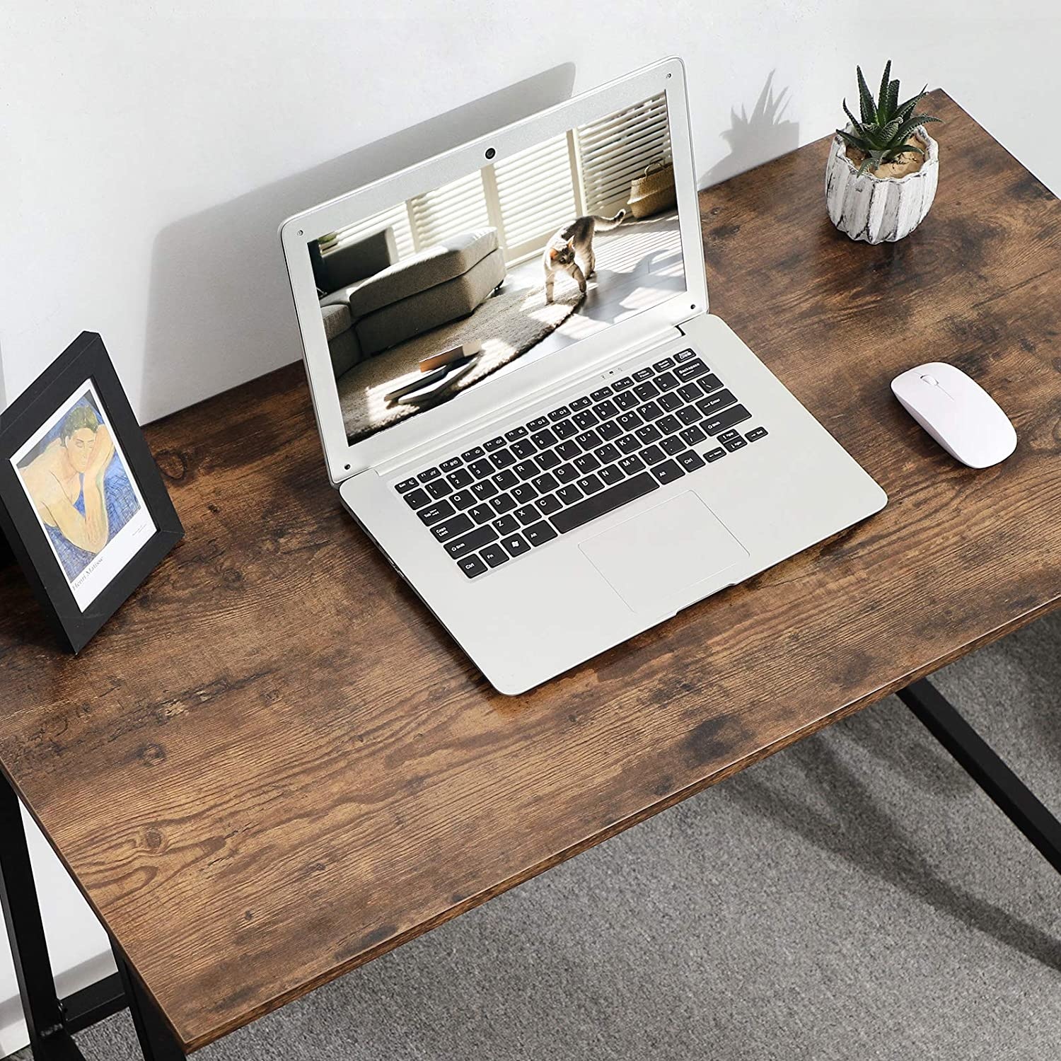 Bureau - industrieel - bureautafel - 100x50x75 cm - bruin zwart