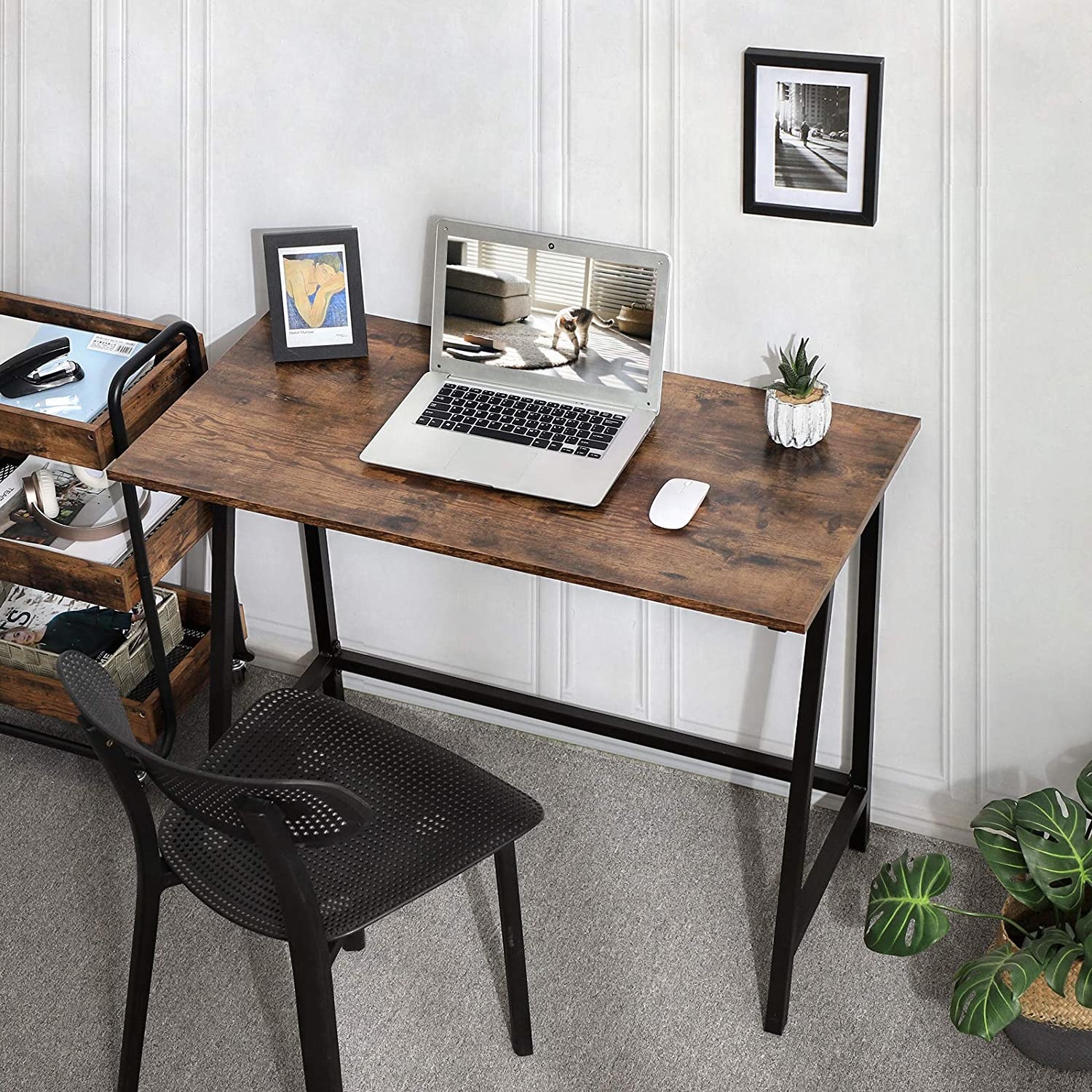 Bureau - industrieel - bureautafel - 100x50x75 cm - bruin zwart