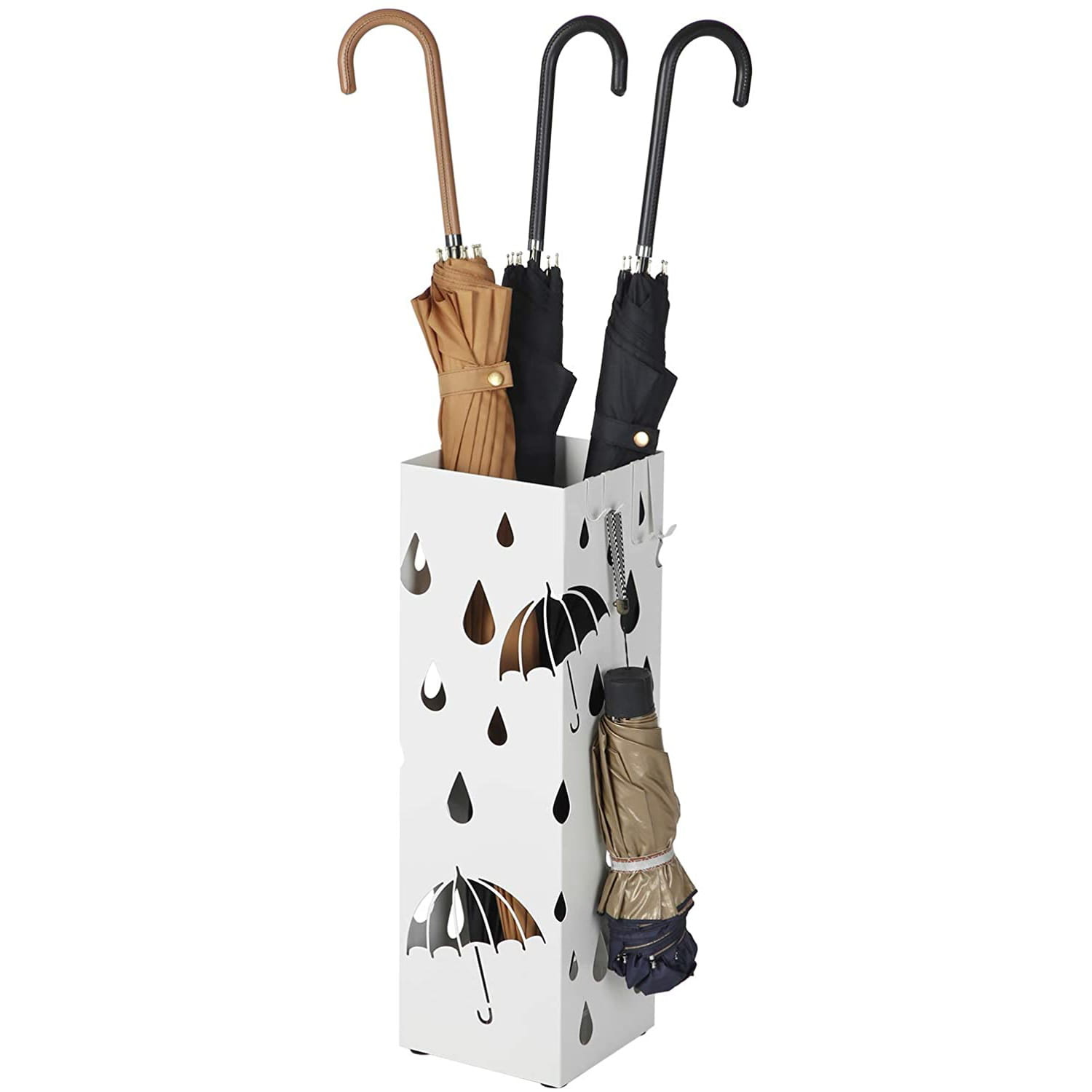 Paraplubak - paraplu houder - 15,5 x 49 cm - druppel - wit
