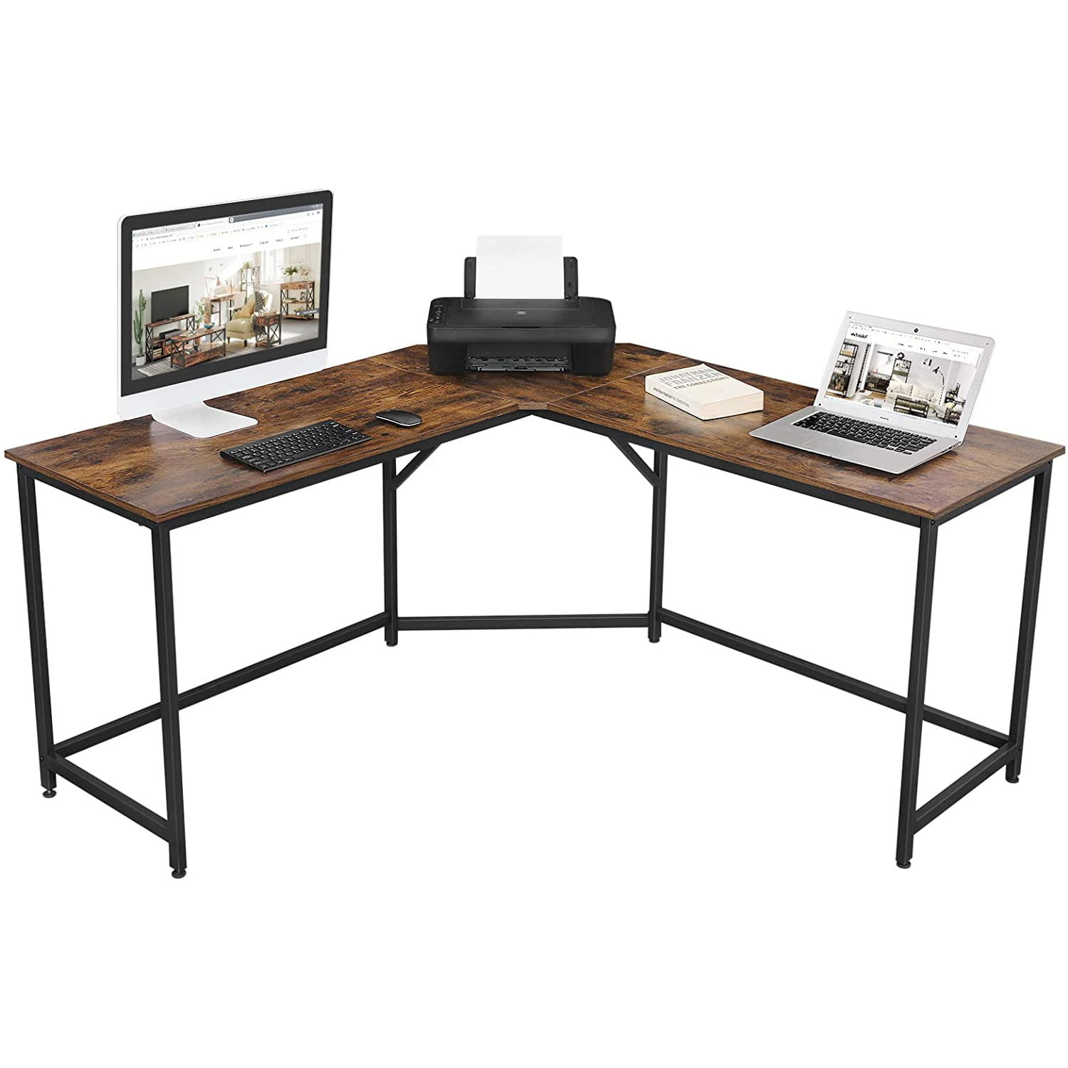 Hoekbureau - industrieel computer bureau - 149x149x75 cm