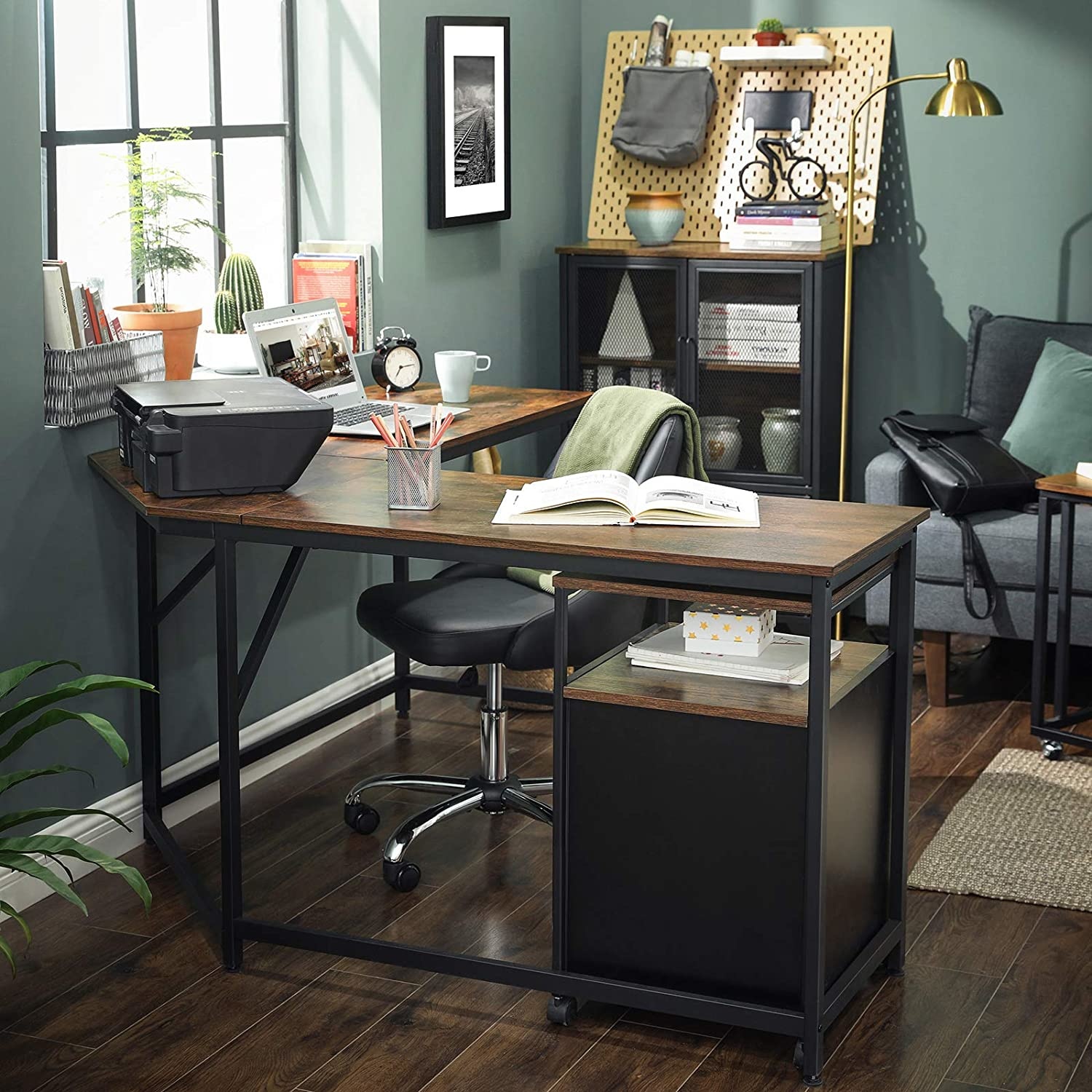 Hoekbureau - industrieel computer bureau - 149x149x75 cm