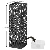 Paraplubak - paraplu houder - metaal - 15,5 x 49 cm - zwart