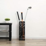 Paraplubak - paraplu houder - metaal - 15,5 x 49 cm - zwart