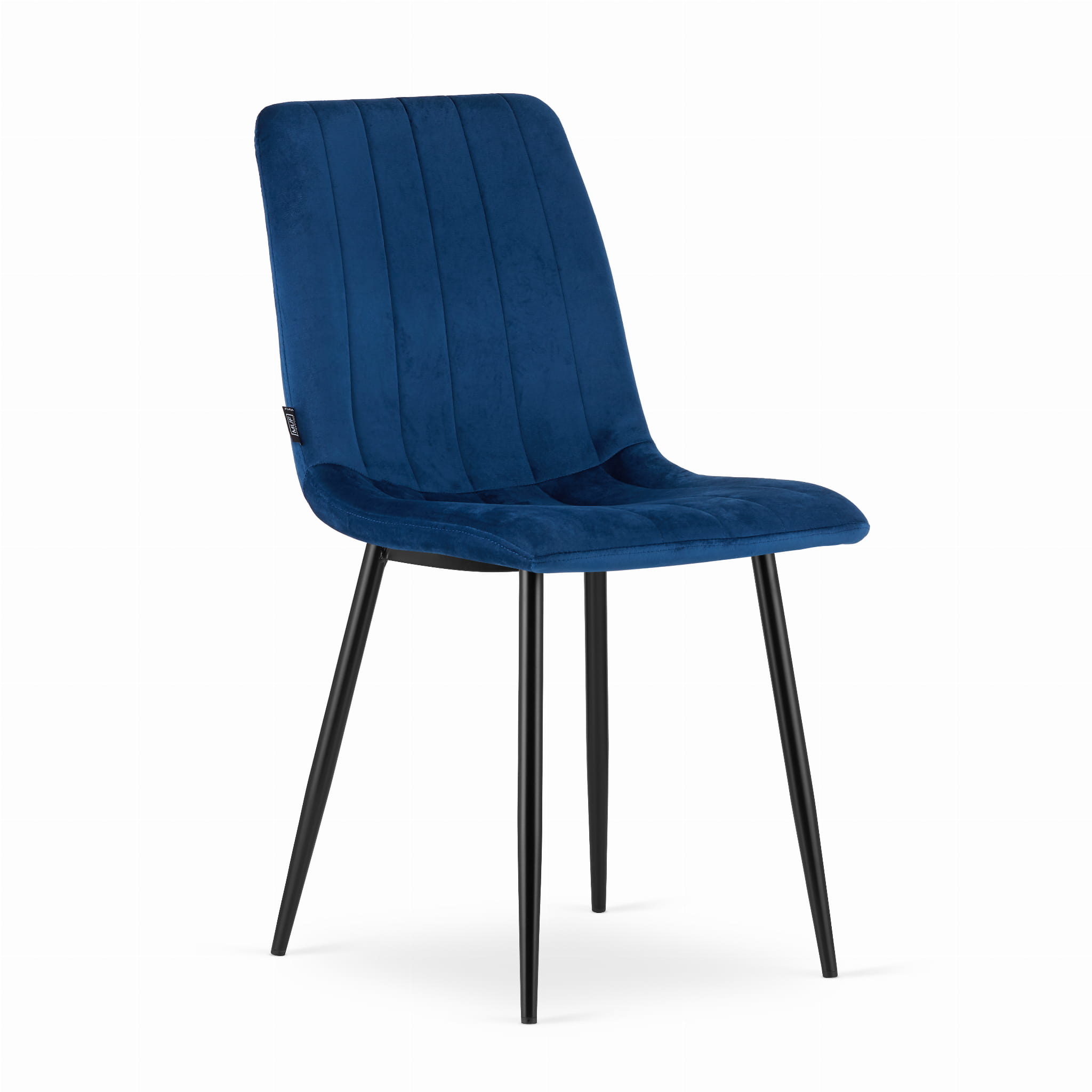 Velvet eetkamerstoel LAVA - set van 4 eettafel stoelen - blauw