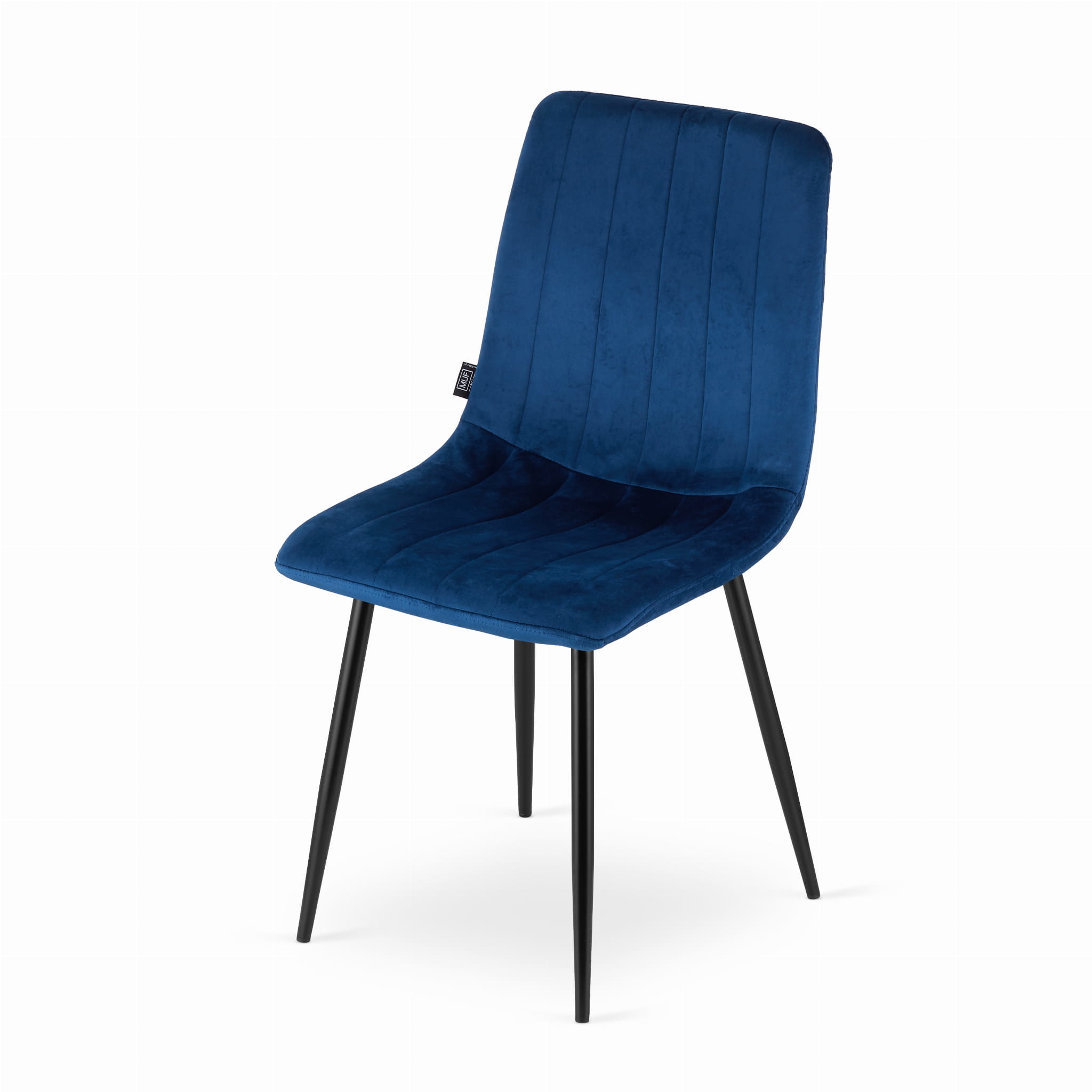 Velvet eetkamerstoel LAVA - set van 4 eettafel stoelen - blauw