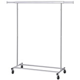 Kledingrek op wielen - 92-132x45,4x160cm - tot 90 kg - chroom