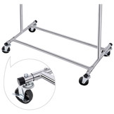 Kledingrek op wielen - 92-132x45,4x160cm - tot 90 kg - chroom