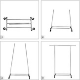 Kledingrek op wielen - 92-132x45,4x160cm - tot 90 kg - chroom