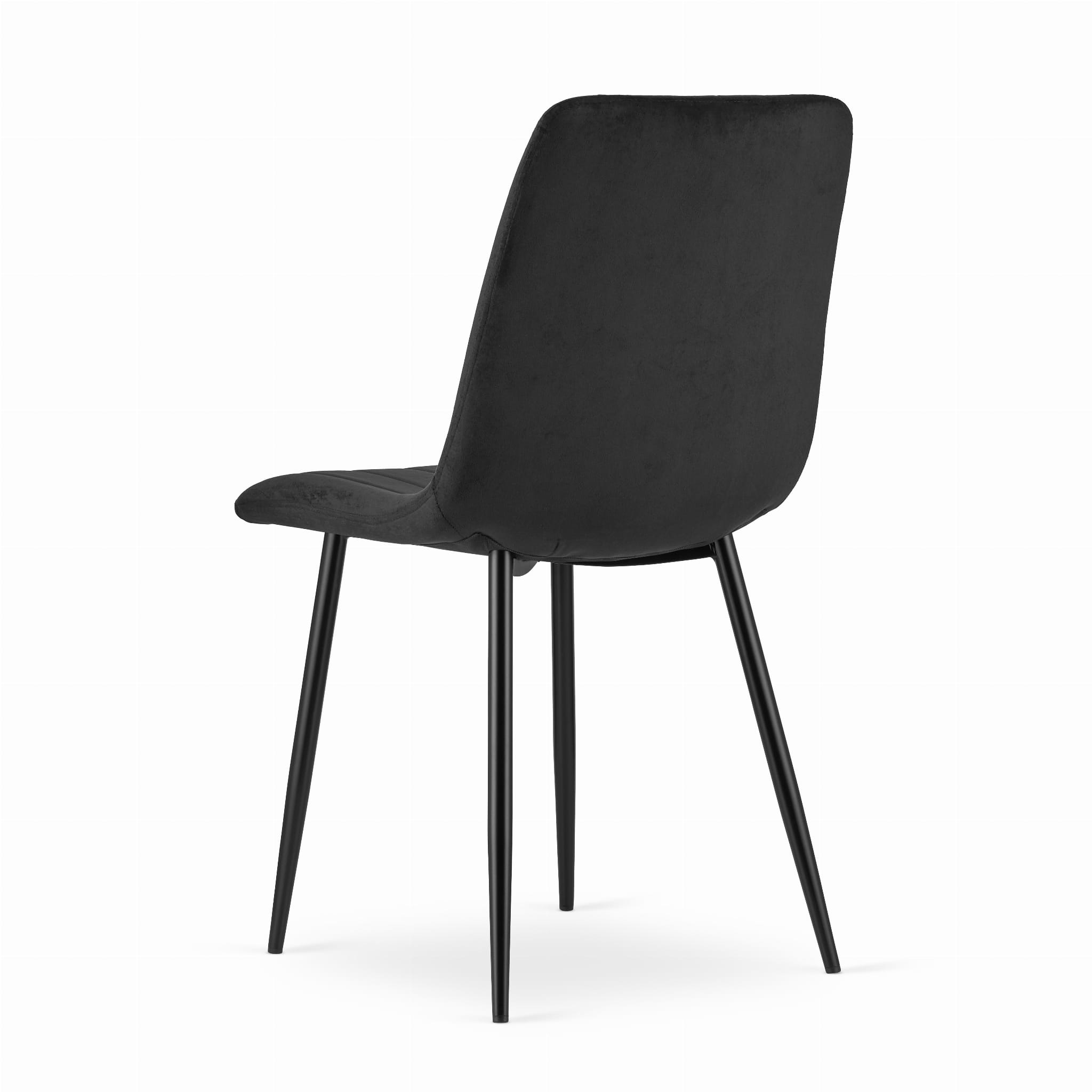 Velvet eetkamerstoel LAVA - set van 4 eettafel stoelen - zwart