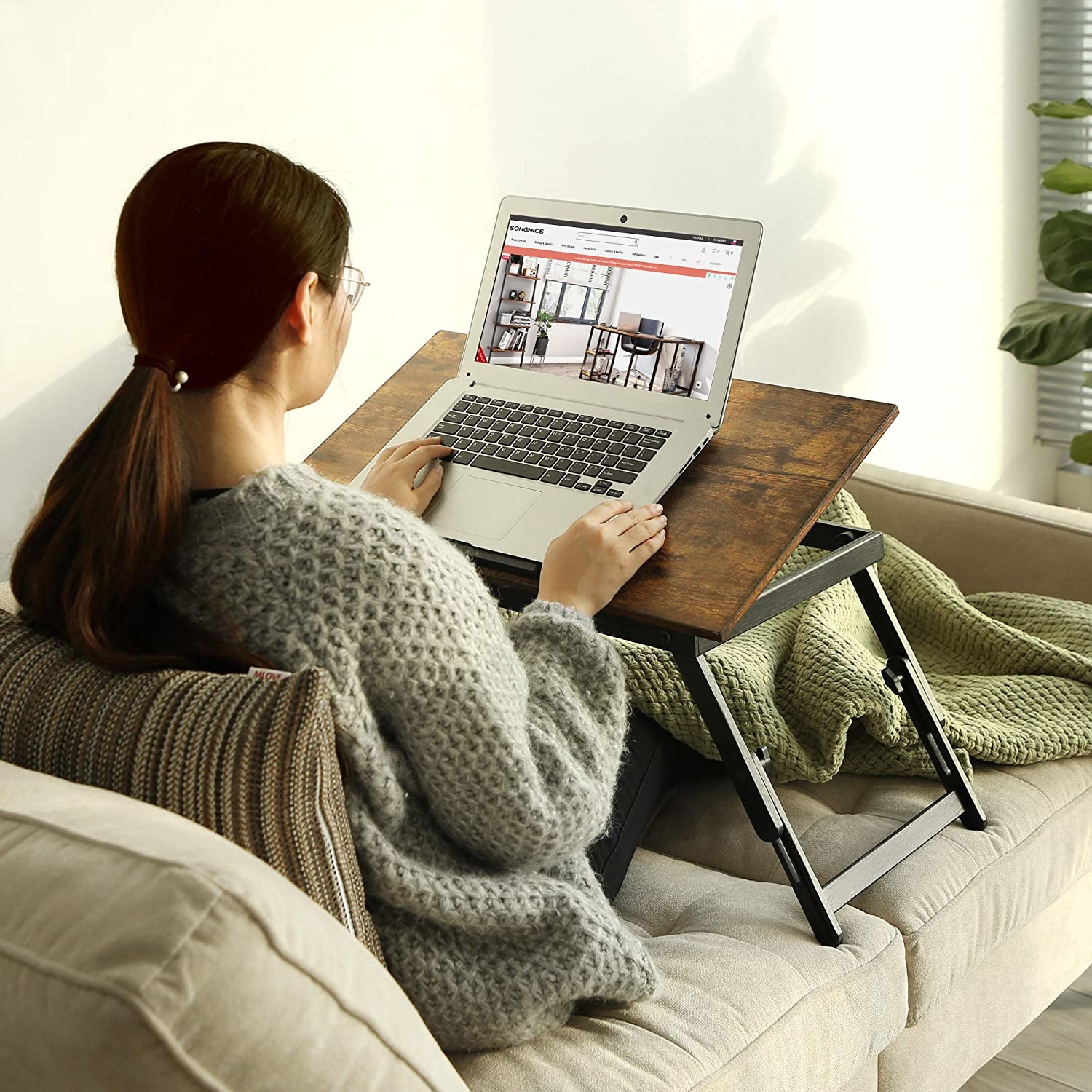 Laptoptafel - schoottafel - industrieel - verstelbaar