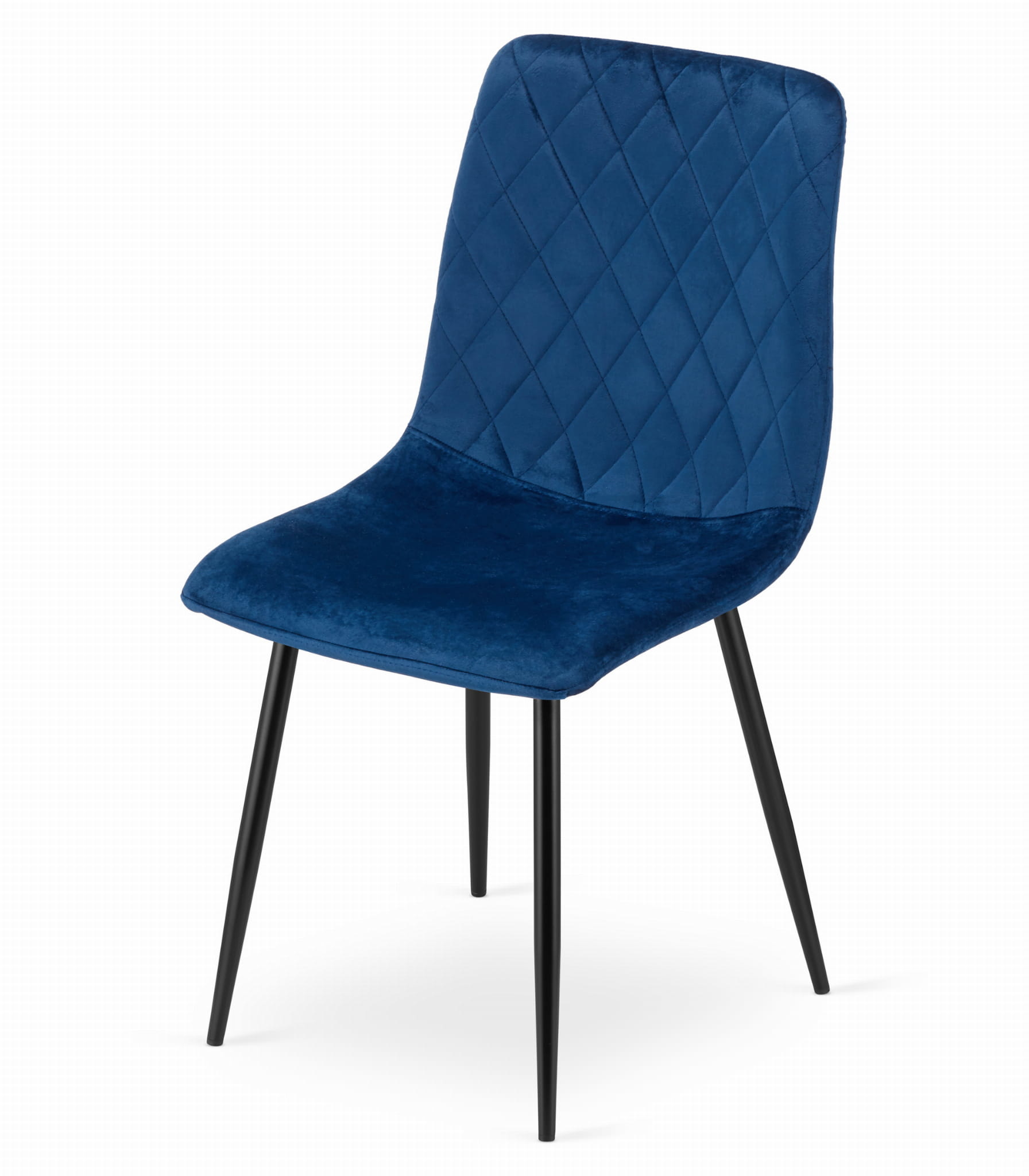 Velvet eetkamerstoel TURIN - set van 4 eettafel stoelen - blauw