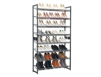 Schoenenrek - metaal - 8 schappen - 92,5x30,7x163,5 cm - grijs