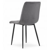Velvet eetkamerstoel TURIN - set van 4 eettafel stoelen - grijs