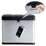 Prullenbak 3 vakken - vuilnisbak - 46,5x29,5x40,5 cm - zilver