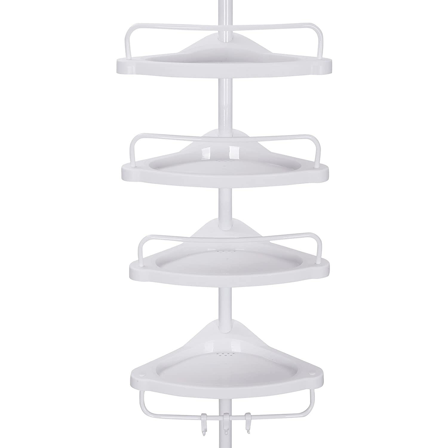 Telescopisch doucherek - badkamer rekje - 95 tot 300 cm - wit