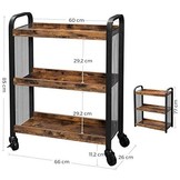 Keukentrolley industrieel - 66x26x85/77 cm - zwart bruin