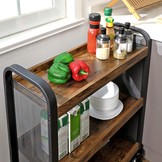 Keukentrolley industrieel - 66x26x85/77 cm - zwart bruin