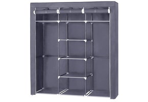 Stoffen kledingkast - 150x45x175 cm - grijs