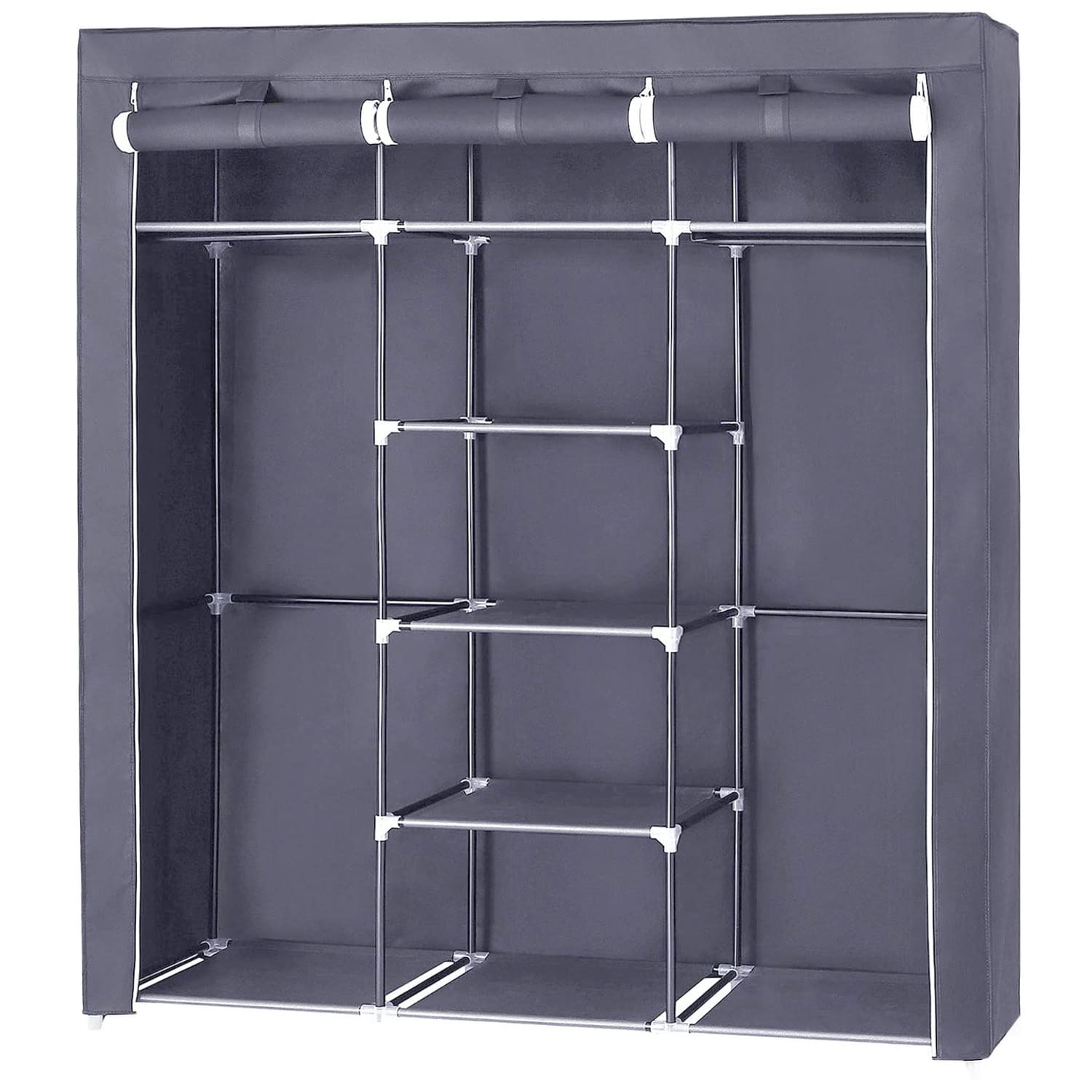 Stoffen kledingkast - 150x45x175 cm - grijs