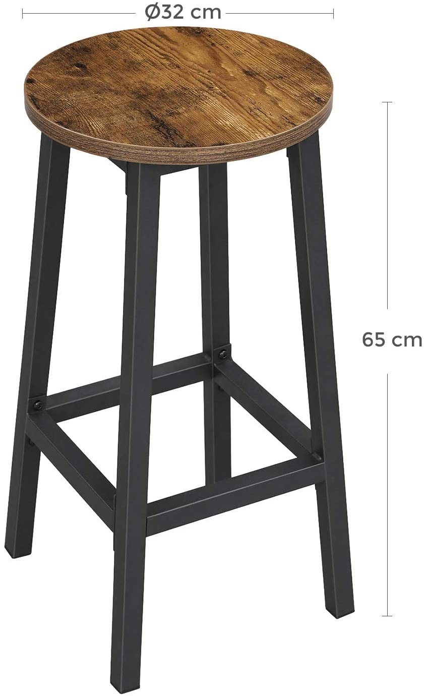 Barkruk industrieel - set van 2 barstoelen - 32x65 cm