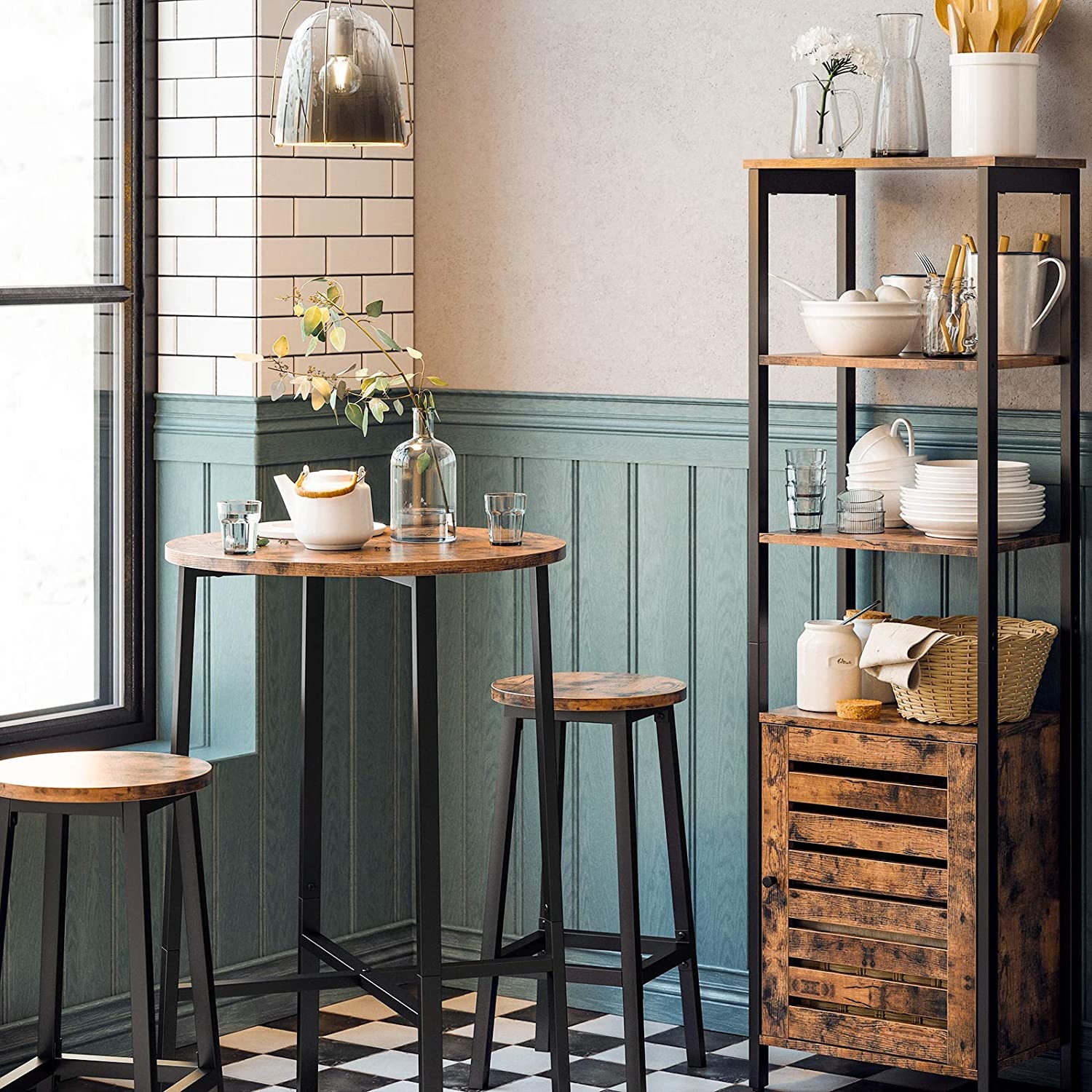 Barkruk industrieel - set van 2 barstoelen - 32x65 cm