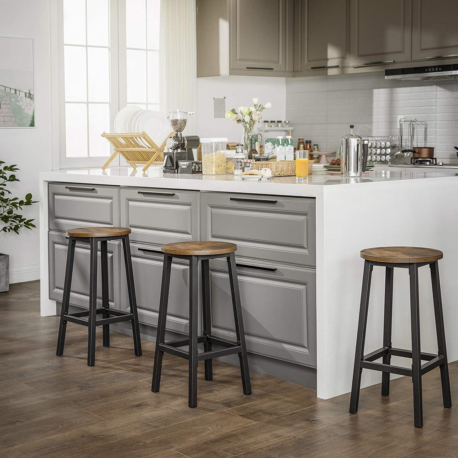 Barkruk industrieel - set van 2 barstoelen - 32x65 cm