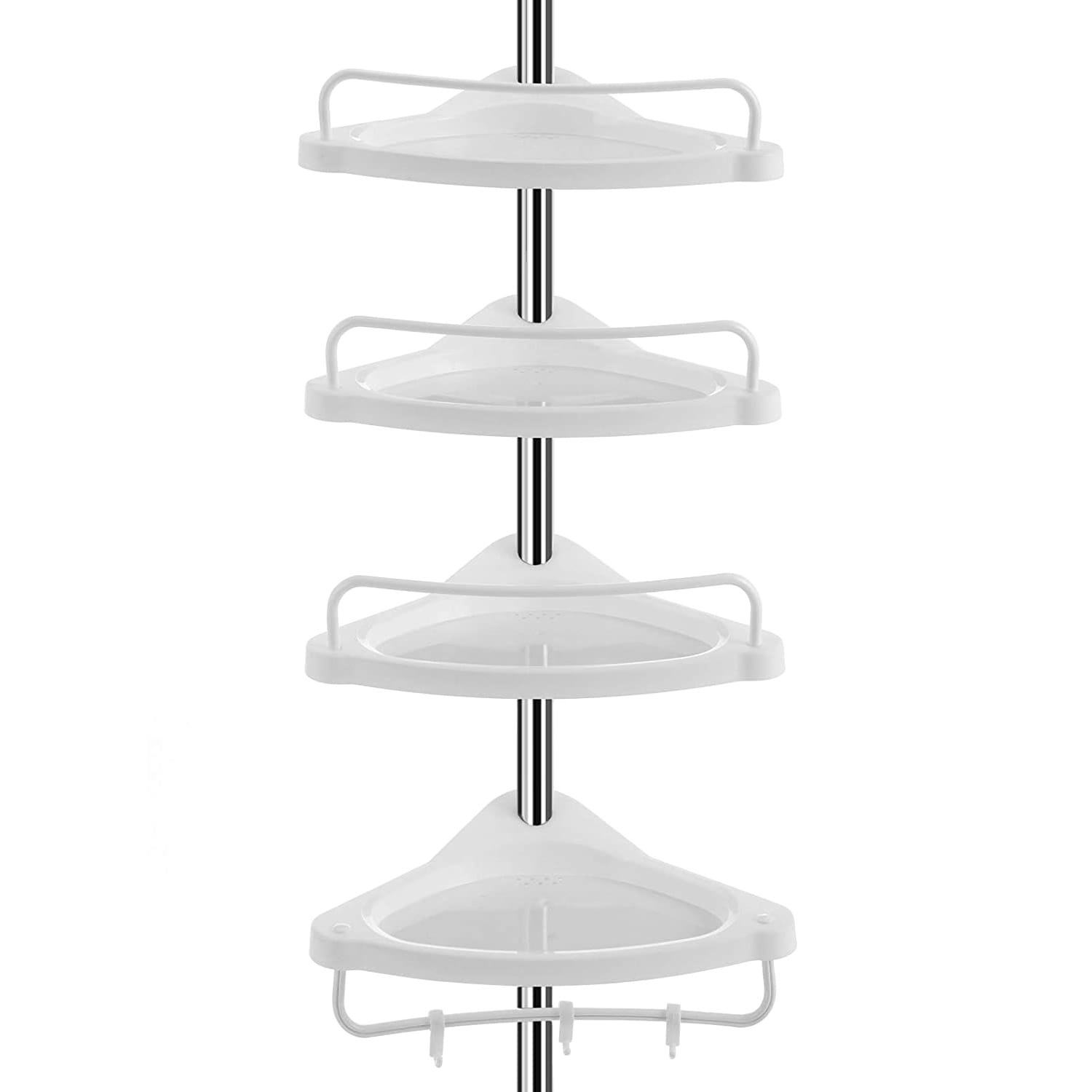 Telescopisch doucherek - badkamer rekje - 95 tot 300 cm - wit