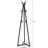 Staande kapstok - 49x49x172 cm - zwart